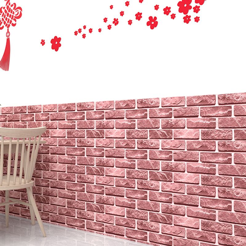 Industrial Wall Ceiling 3D Artificial Brick Living Room Peel and Stick Covering (5-Pack)