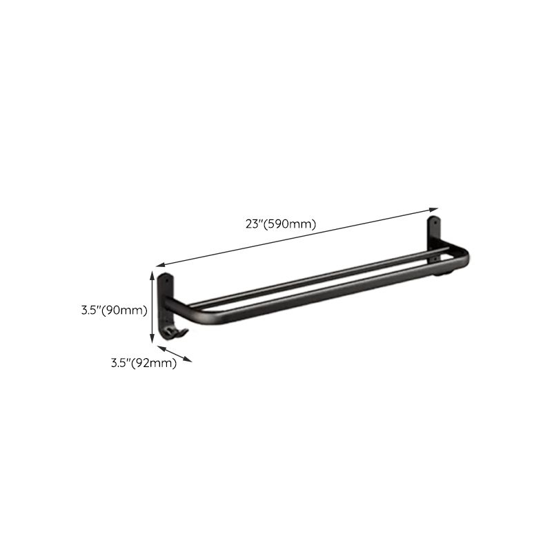 Classic Bathroom Accessories Set in Aluminum Black Finish Bathrobe Hook/ Towel Bar