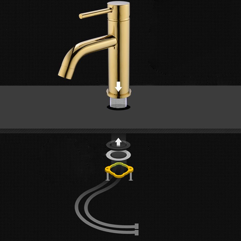 Modern 1-Hand Basin Faucet Gold Brushed Sink Faucet Brass