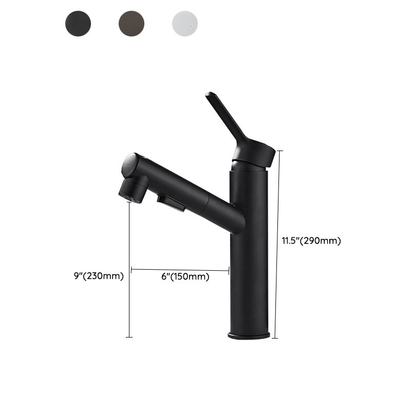 Bathroom Vessel Faucet Swivel Spout Single Handle Faucet with Pull-Out Spray Head