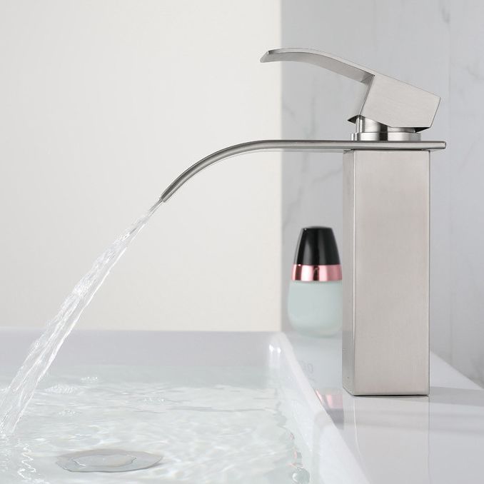 Industrial Faucets Faucet Stainless Steel Lever Handles Waterfall Spout Bathroom Faucet
