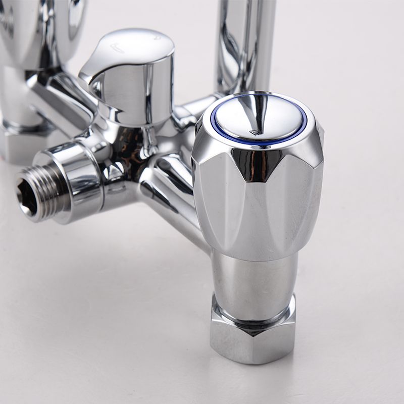 Contemporary Bathtub Faucet Trim Chrome Wall-Mounted Swivel Spout with Hand Shower