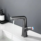 Brass Contemporary Sink Faucet Pull-Out Round Bathroom Faucet