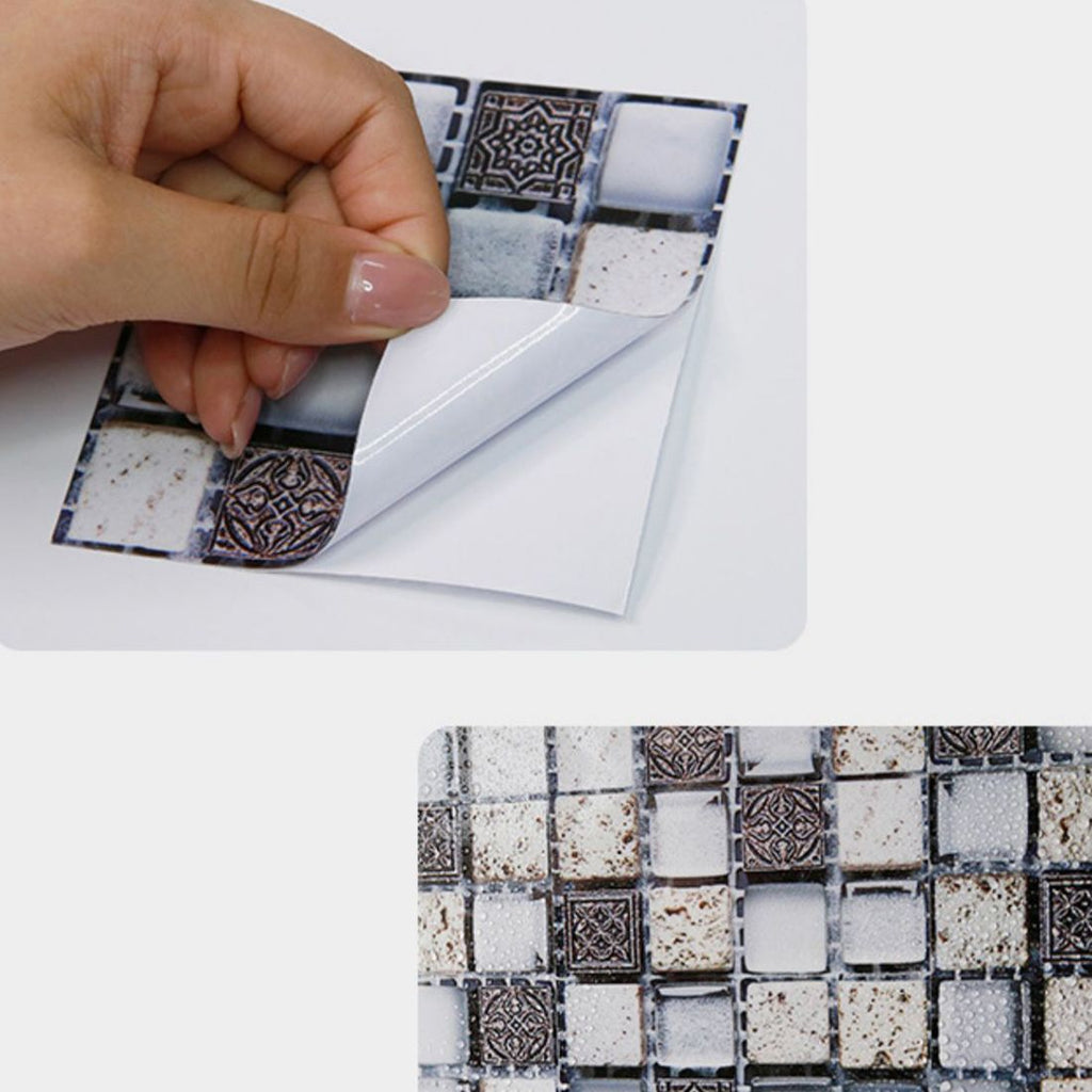 Pattern Color Stone Peel and Stick Mosaic Tile Peel and Stick Tiles Set of 20