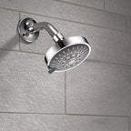 Modern Standard 5 Settings Shower Head Round Metal Adjustable Spray Pattern Shower Head