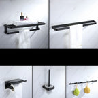 Modern Bathroom Hardware Set Bathroom Shelf Towel Bar Black Bathroom Hardware Set