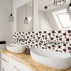 Pattern Matte Color Stone Peel and Stick Mosaic Tile Peel and Stick Tile Set of 2
