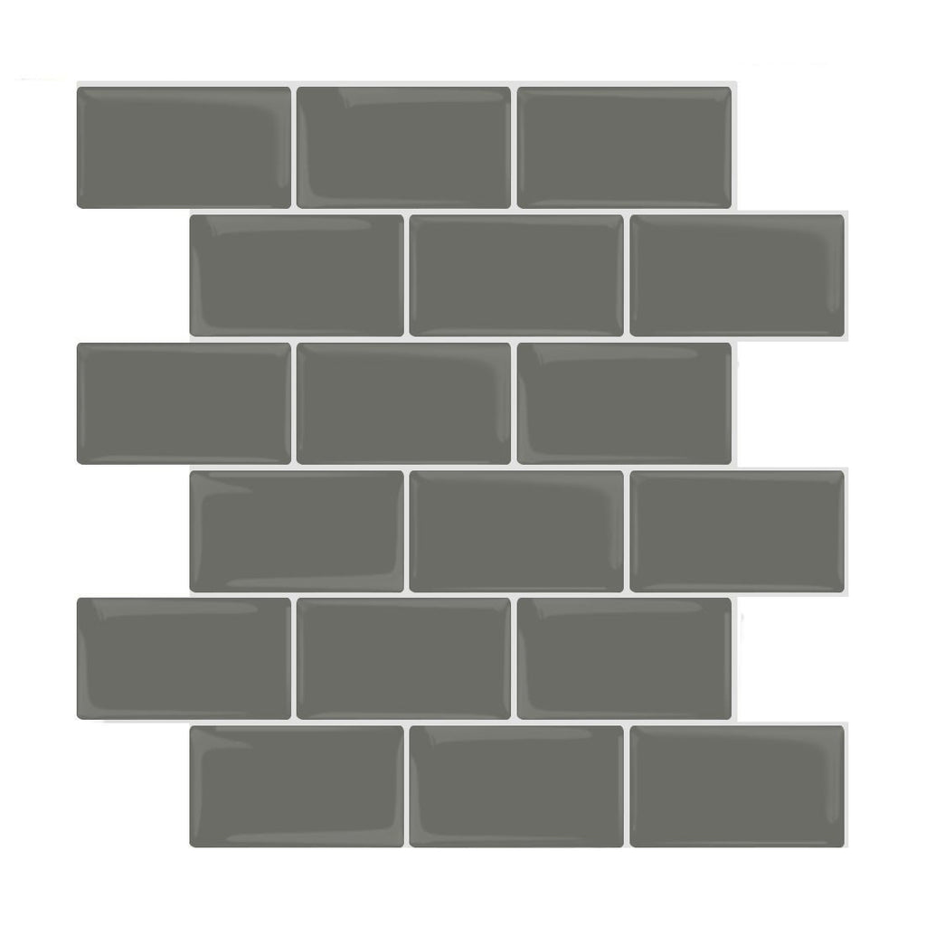 Peel and Stick Tiles Rectangular Stain Resistant PVC Subway Peel and Stick Tiles for the Kitchen