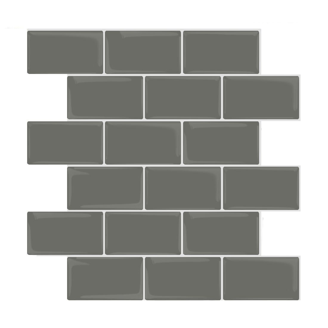 Peel and Stick Tiles Rectangular Stain Resistant PVC Subway Peel and Stick Tiles for the Kitchen