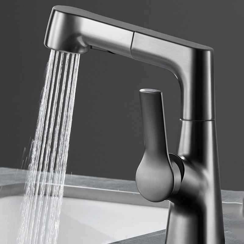 Modern 1-Lever Sink Faucet Round Basin Faucet Brass