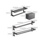 Modern Gray Bathroom Accessory As a Single Piece or As a Set Made of Metal