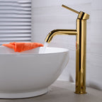 Modern 1-Hand Basin Faucet Gold Brushed Sink Faucet Brass