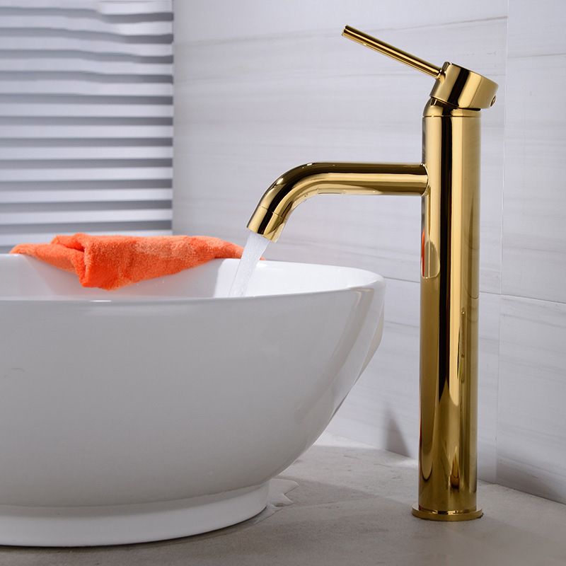 Modern 1-Hand Basin Faucet Gold Brushed Sink Faucet Brass