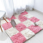 Basic carpet tiles solid color long pile square bedroom carpet tiles