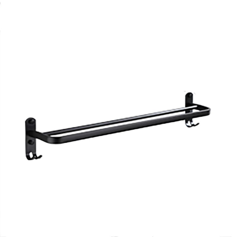 Contemporary Bathroom Accessory Set Black Surface Bathrobe Hook/Towel Ring Bar