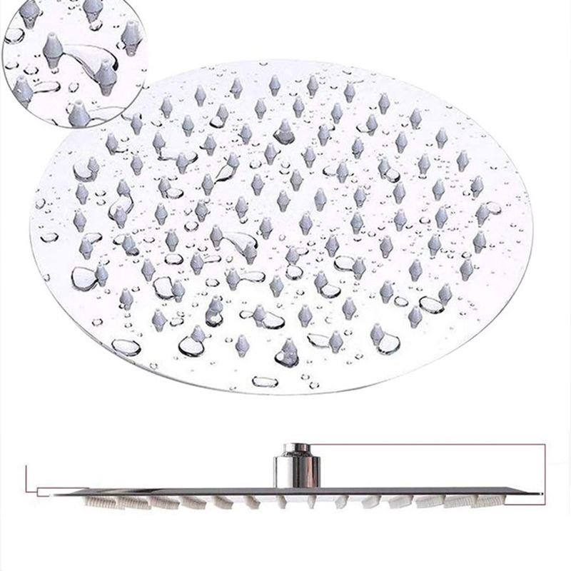 Round Dual Shower Head Stainless Steel 5 Spray Patterns Wall Mounted Shower Head