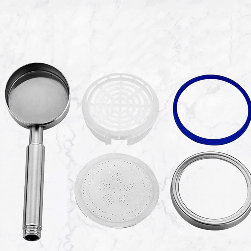 Round Handheld Shower Water Saving Showerhead Made of Stainless Steel
