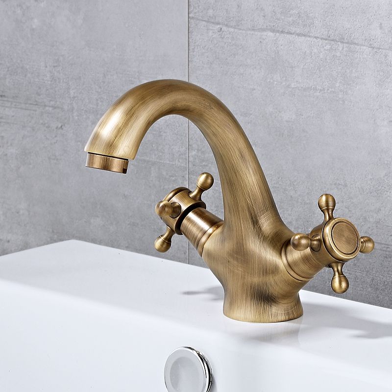 Bathroom Accessories Faucet Double Cross Handle Low Arc Industrial Sink Faucet