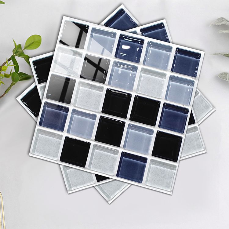 Square Peel and Stick Tile Grid Mosaic Tiles Interior Wallpaper
