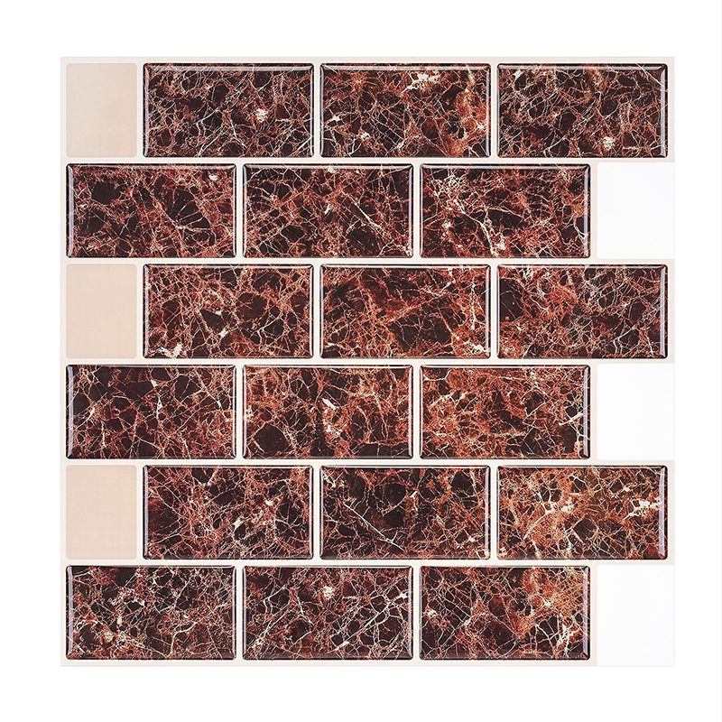 Pattern Matte Color Stone Peel and Stick Mosaic Tile Peel and Stick Tile Set of 2