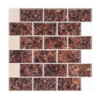 Pattern Matte Color Stone Peel and Stick Mosaic Tile Peel and Stick Tile Set of 2