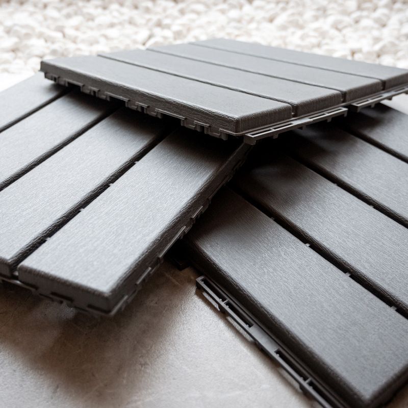 Contemporary square wooden tile smooth brown engineered wood for patio garden