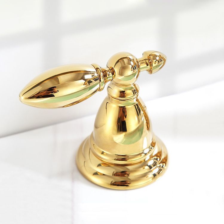 European Style Widespread Sink Mixer Brass 2 Handle Bathroom Vessel Mixer with Hoses