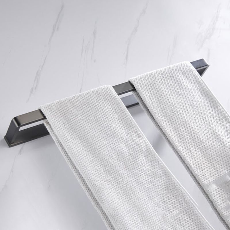 Gray 5-piece modern bathroom accessory set made of stainless steel