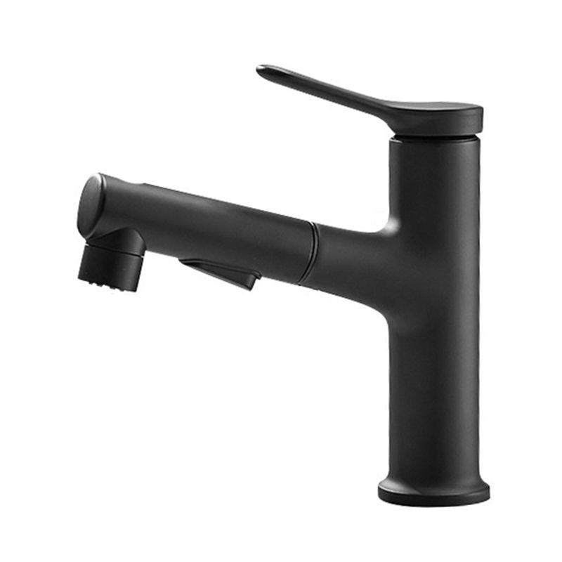 Modern Style Extendable Vessel Faucet Single Handle Low Arc Copper Vessel Faucet