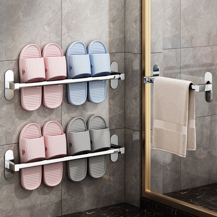 2-Piece Stainless Steel Slip Resistant Modern Chrome Bathroom Hardware Set