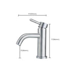 Stainless Steel Bathroom Faucet Chrome Lever Handle Sink Faucet with 1 Hole