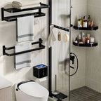 Modern Bathroom Set Towel Bar Paper Holder Black Bathroom Accessory Set