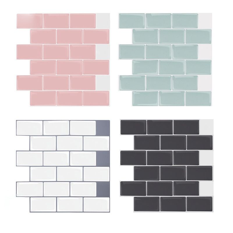 Simple Peel & Stick Tile Scratch-Resistant Plastic Peel and Stick Subway Tile for Shower