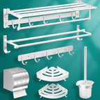 Modern Bathroom Accessories Hardware Set White Metal Bathroom Accessories Kit