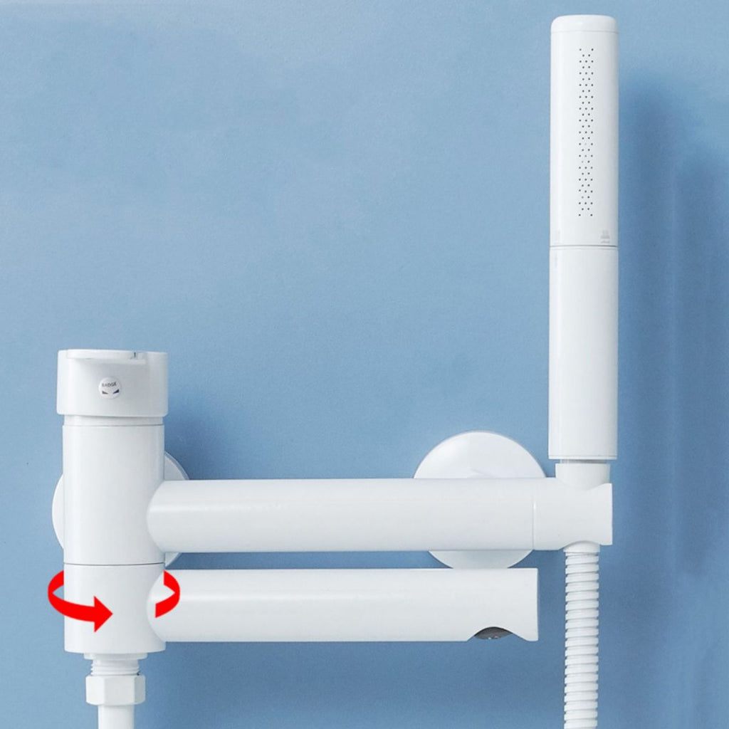 Metal Modern Bathroom Faucet White Single Handle Bathtub Fill Valve Trim