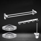 Modern Silver Bathroom Fixtures Set Metal Bathroom Accessories Kit