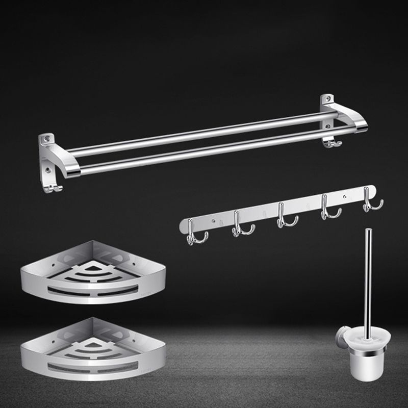 Modern Silver Bathroom Fixtures Set Metal Bathroom Accessories Kit