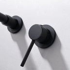 Round Single Handle Bathroom Faucet 2-Hole Wall Mounted Bathroom Faucet with Swivel Head