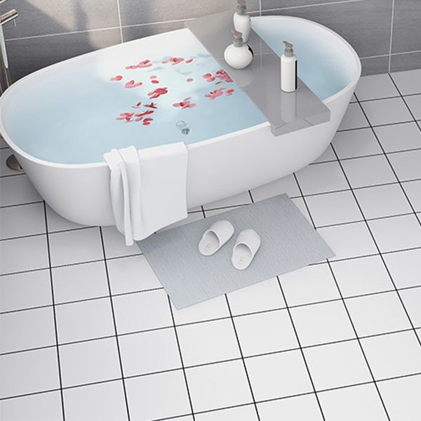 Modern Vinyl Planks Peel and Stick Grid Print PVC Flooring for the Bathroom