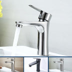 Contemporary Stainless Steel Sink Faucet Lever Handles Low Arc Sink Faucet