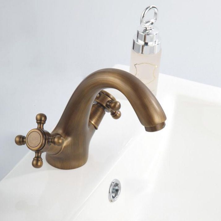Industrial Widespread Bathroom 2 Faucet Cross Handles Sink Faucet