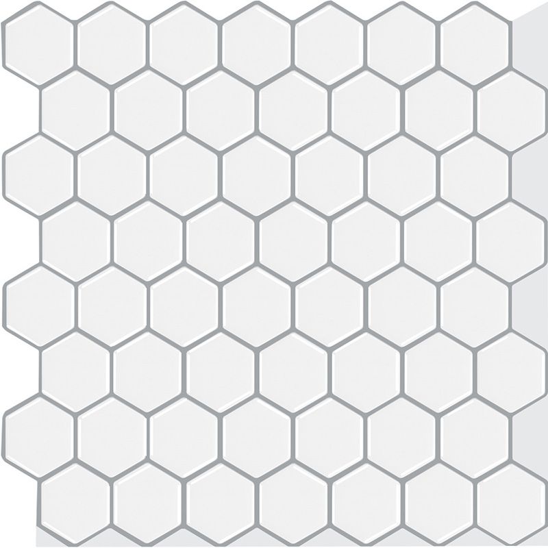 Hexagonal Peel & Stick Tile Stain-Resistant Plastic Peel & Stick Tile for Shower