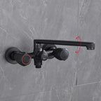 Modern Bathtub Faucet Trim Black Wall Mounted Swivel Spout with Hand Shower