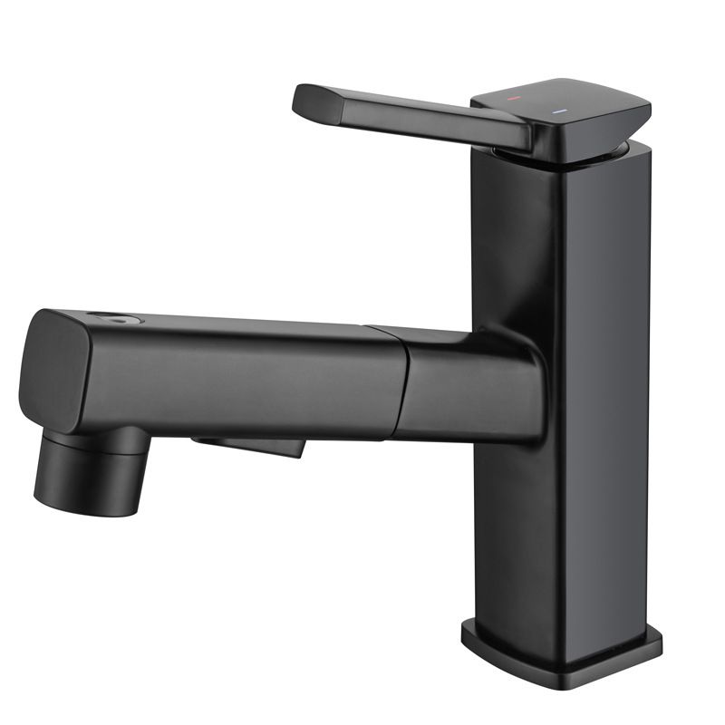 Contemporary Vessel Sink Faucet Copper Single Handle Low Arc Pull Down Vessel Faucet