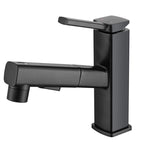 Contemporary Vessel Sink Faucet Copper Single Handle Low Arc Pull Down Vessel Faucet