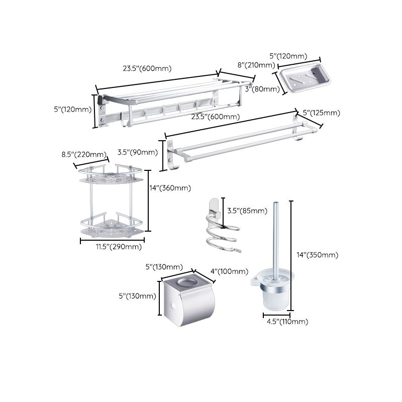 Contemporary Bathroom Accessory Hardware Set made of Metal with Soap Dish