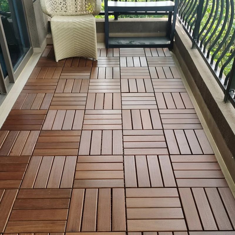 4-Slat Wood Deck/Patio Floor Tiles Interlocking Installation Floor Tiles