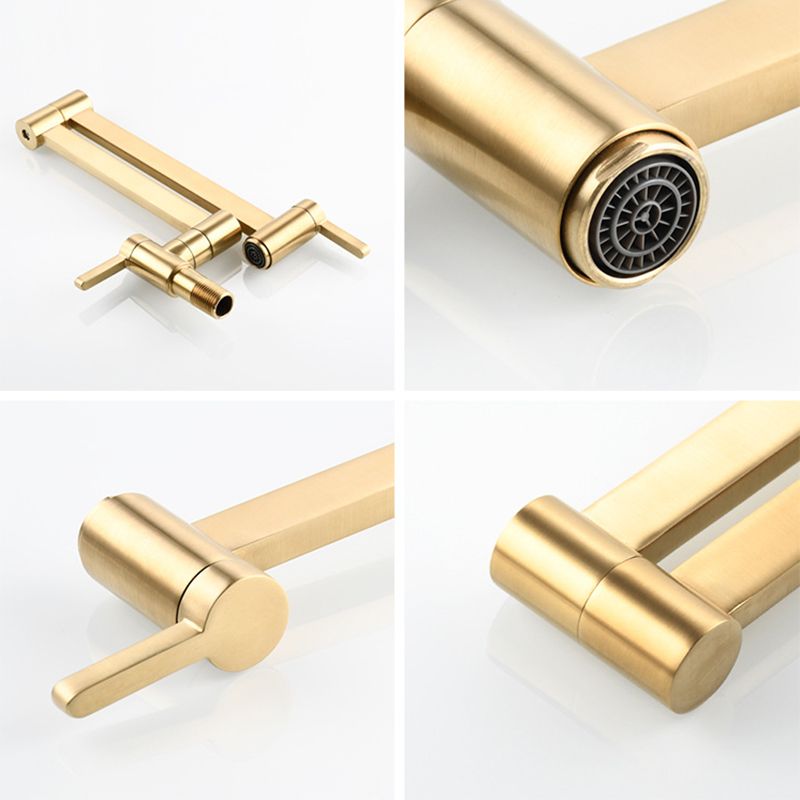 1-handle brushed nickel widespread faucet 1 hole wall-mounted bathroom faucet with brass