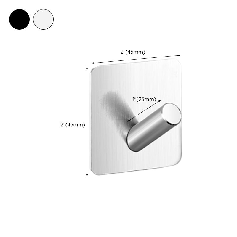 Modern Bathroom Hardware Set in Stainless Steel Brushed Chrome Towel Bar/Ring & Bathrobe Hook
