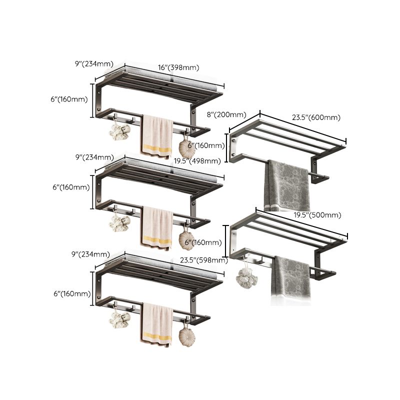 Modern bathroom accessory set Bathroom shelf Towel bar gray bathroom accessory set